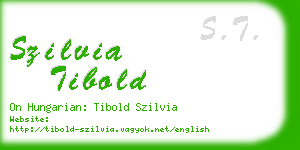 szilvia tibold business card